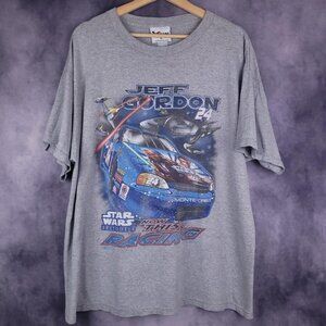 Vintage 90s Star Wars Phantom Menace Chase Authentics Jeff Gordon Nascar shirt